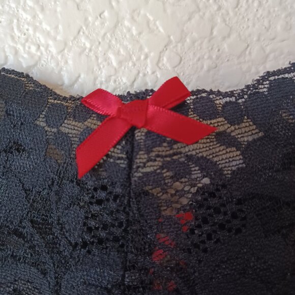 Vintage Frederick's of Hollywood Seduction Crotchless Lace Garter Panty Womens L - Picture 2 of 14